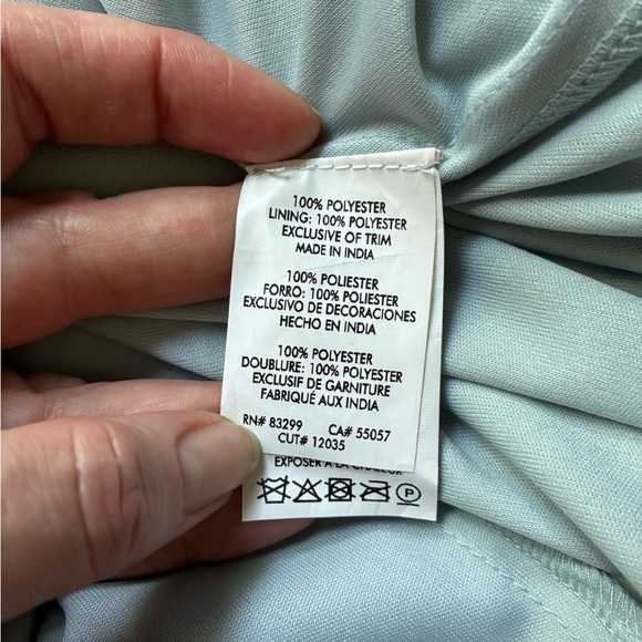 MARINA dress spaghetti strap gorgeous beaded bodice gray silver blue sz 12 EUC - Picture 15 of 16